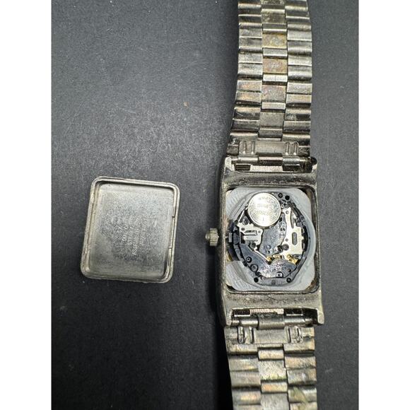 RADO Diamond Accent Watch 3710-2035 Rectangle Black Dial Silver Tone 21mm - Picture 11 of 14